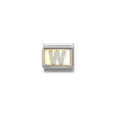 Nomination COMPOSABLE CLASSIC GLITZER-BUCHSTABEN Element aus Edelstahl, mit Emaille und 18kt Gelbgold verziert (23_W)